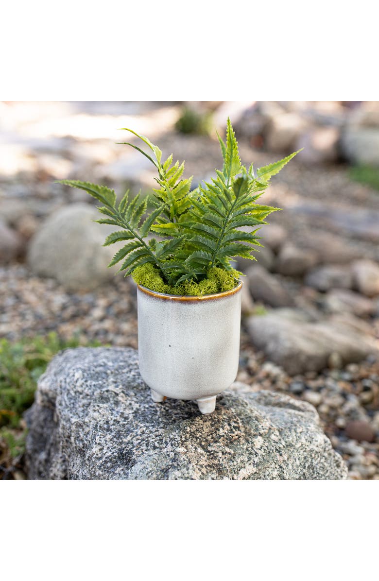 Foreside Home and Garden Footed Planter White Porcelain, Alternate, color, White