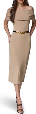 Donna Karan New York Off the Shoulder Rib Dress