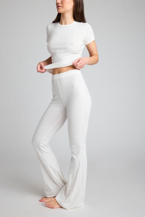 Negative Underwear Pointelle Flare Pant In White