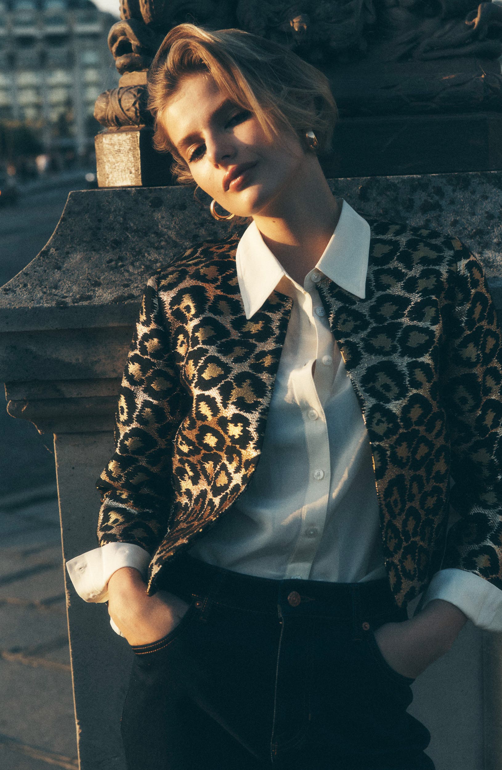 Metallic Leopard Crop Jacket - image 2