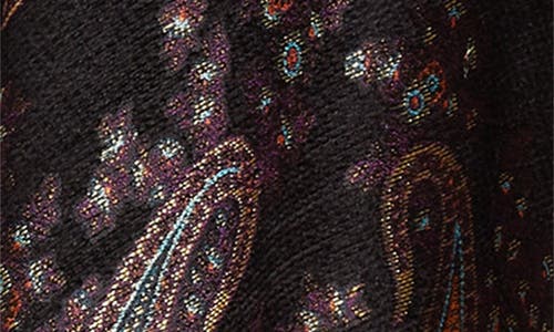 Etro Metallic Paisley Jacquard Cape In Black