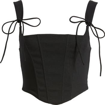 EDIKTED Genevive Tie Strap Corset Crop Top | Nordstrom