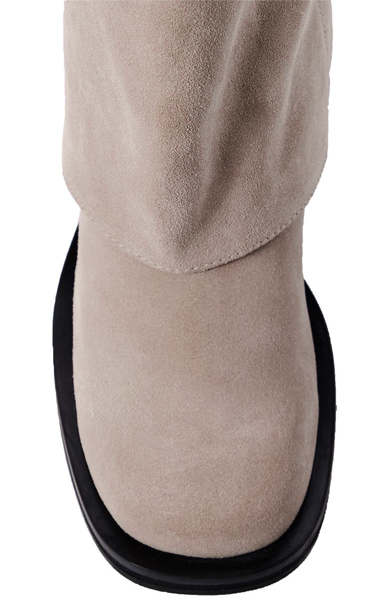 Free People Scorpio Studded Foldover Bootie, Alternate, color, Dust Bunny Suede