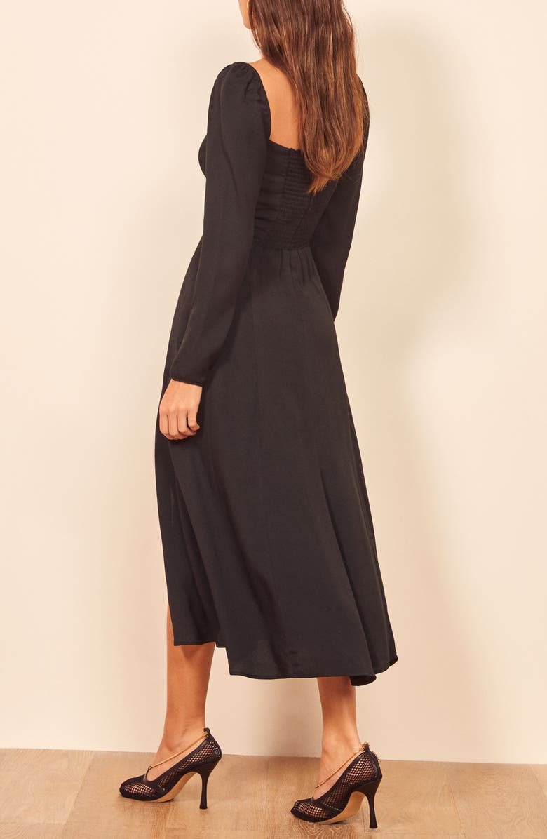 Reformation Sigmund Long Sleeve Midi Dress, Alternate, color, 