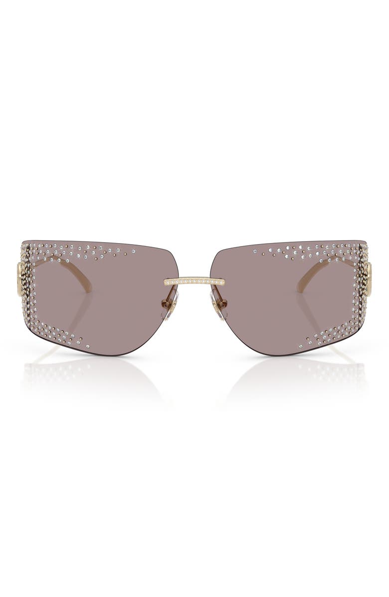 Jimmy Choo 78mm Oversize Pillow Sunglasses, Main, color, Pale Gold / Light Purple Brown
