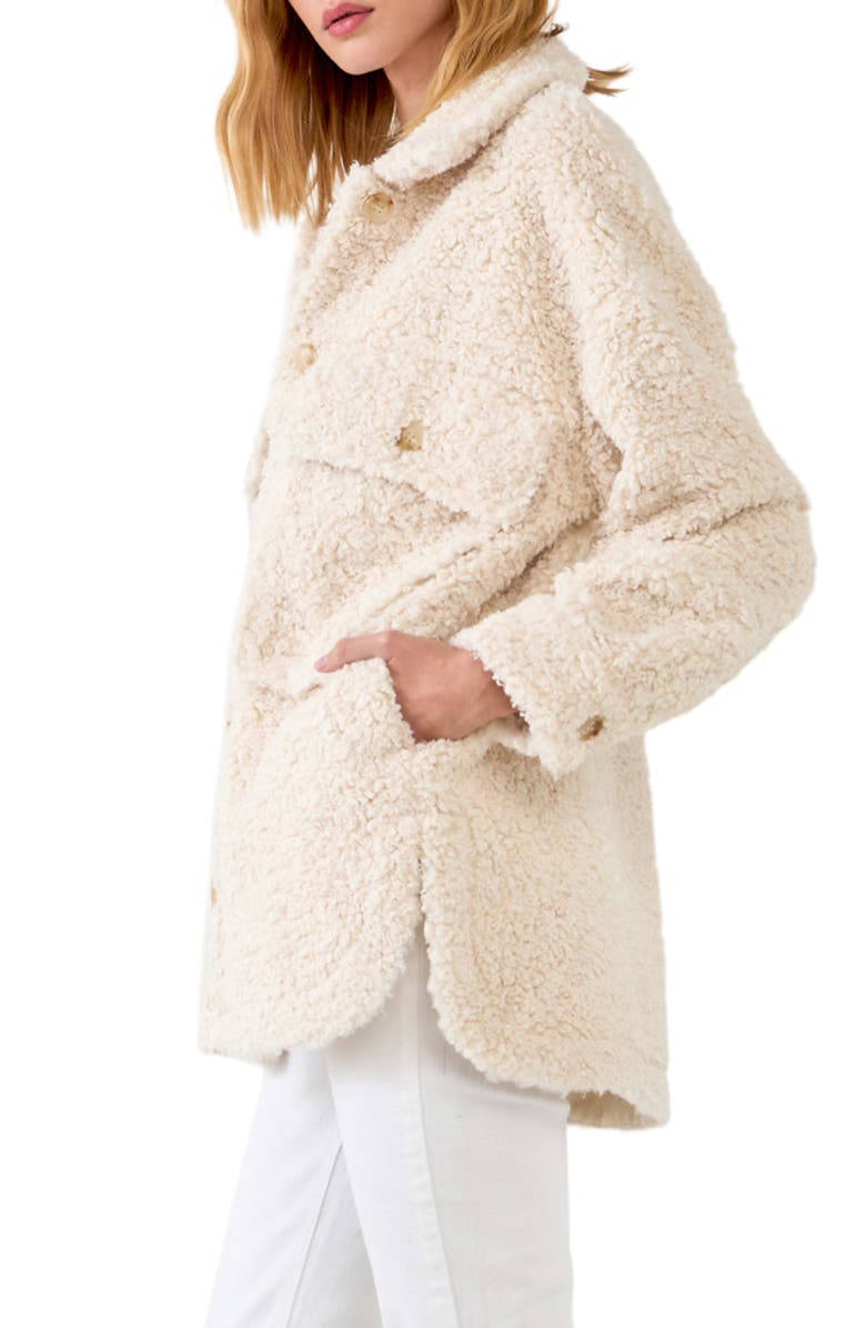 English Factory Oversize Faux Shearling Jacket, Alternate, color, 