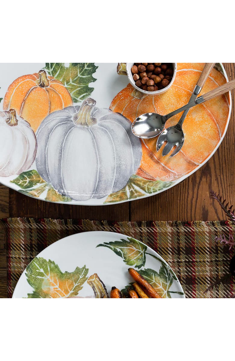 VIETRI Large Pumpkins Oval Serving Platter, Alternate, color,