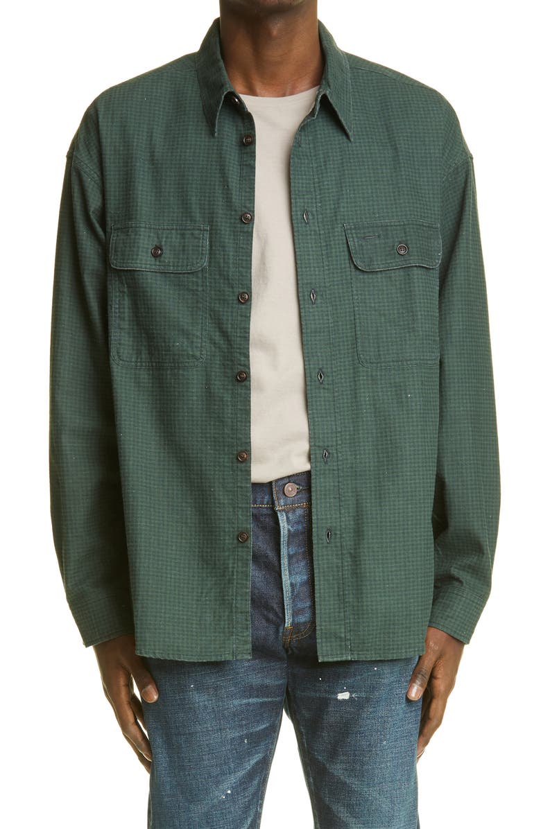 VISVIM Lumber Check Flannel Button-Up Shirt, Main, color, 