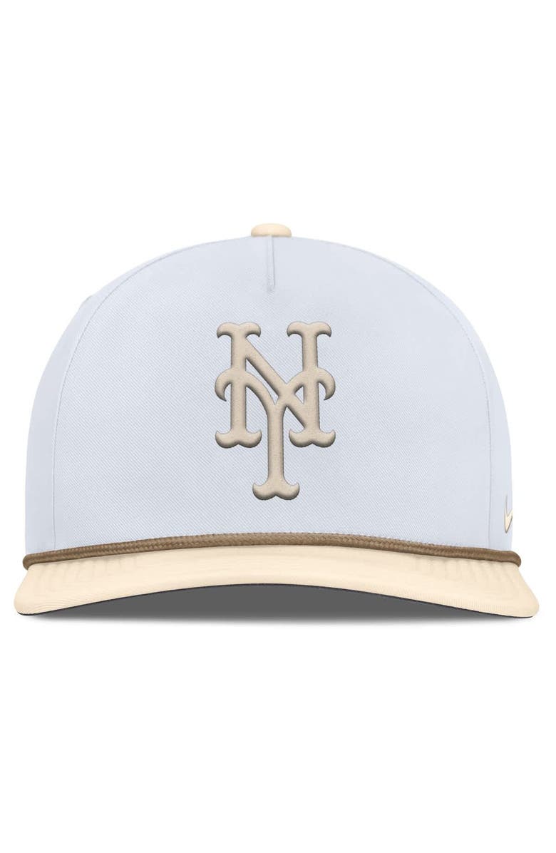 Nike Men's Nike White/Cream New York Mets Pro Performance Snapback Hat, Alternate, color, White