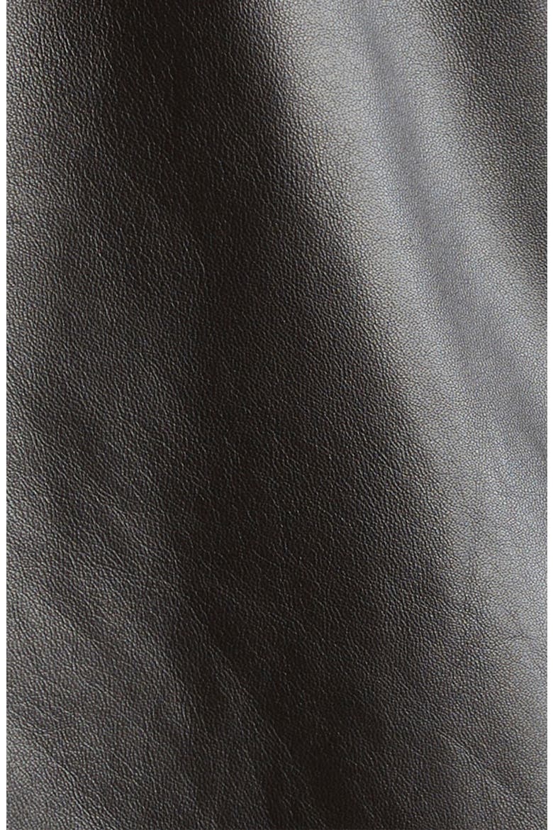 Stand Collar Leather Shirt Jacket, Alternate, color, DARK ESPRESSO BR507