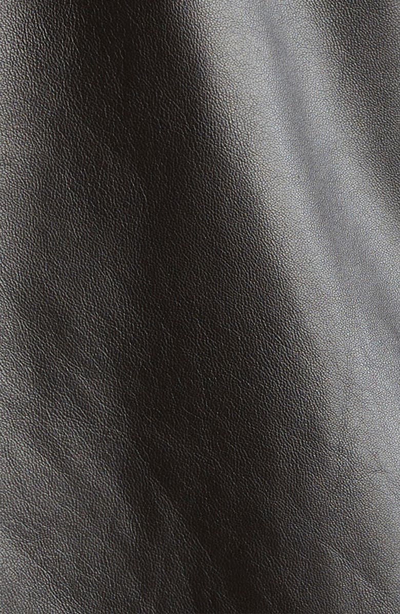 Lemaire Stand Collar Leather Shirt Jacket, Alternate, color, Dark Espresso Br507