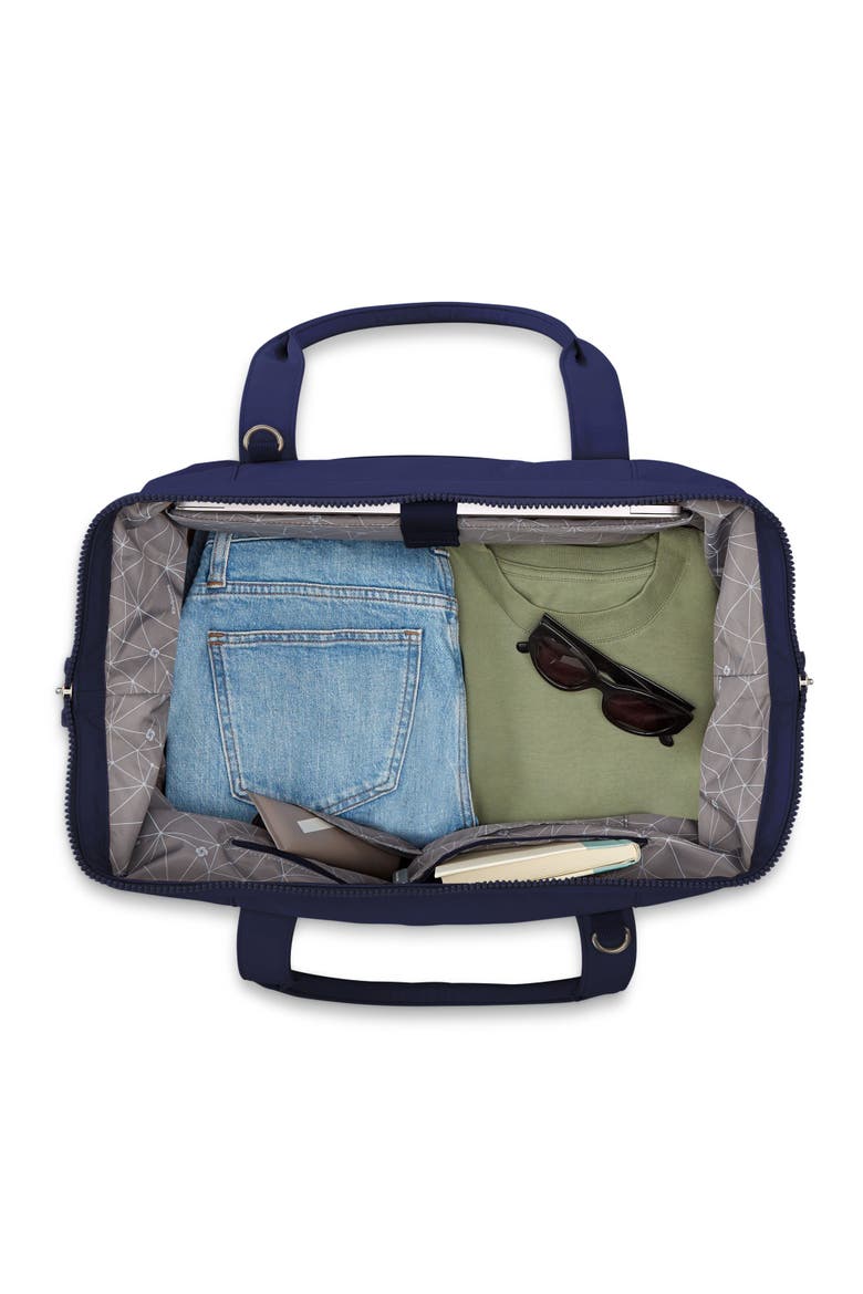 Better Than Basic 2 Piece Set Drop Bottom Weekender & Outline Pro Carry On Luggage, Alternate, color, Midnight Blue