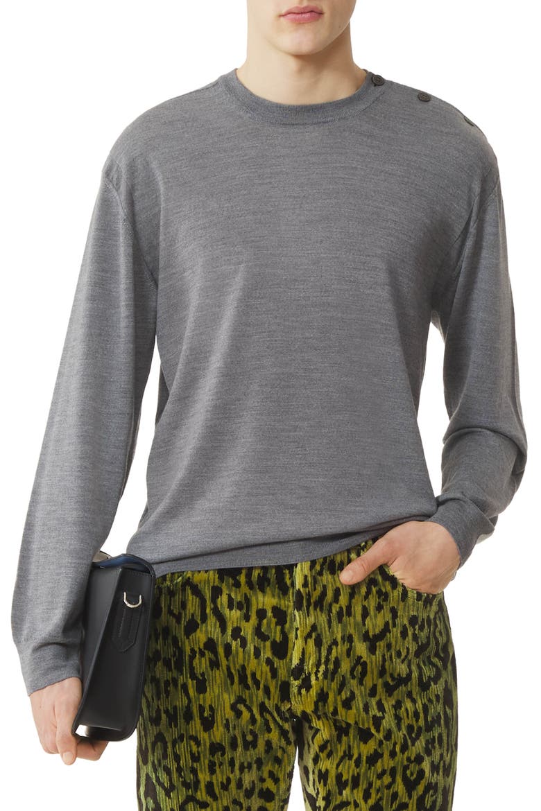 Classic Merino Wool Sweater, Alternate, color, Ash