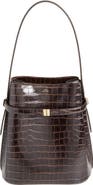 TOTEME Belted Croc Embossed Leather Bucket Bag