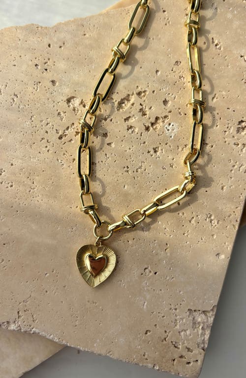 Adornia 14k Yellow Gold Plated Chunky Mixed Link Chain Flu In Gold