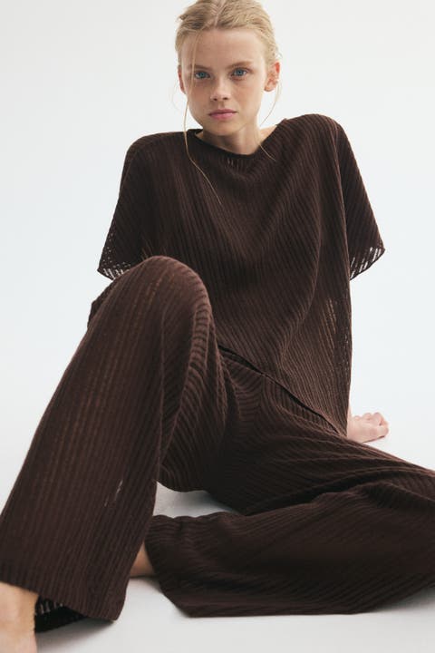Rib-knit Pants