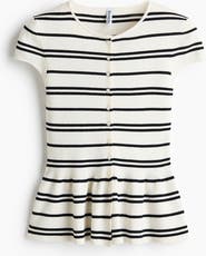 H&M Short-sleeved Peplum Cardigan