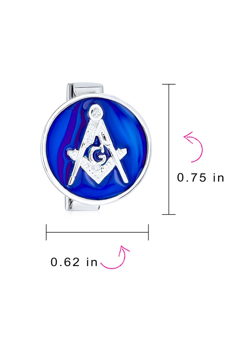 Men's Freemason Enamel Cuff Links, Alternate, color, BLUE