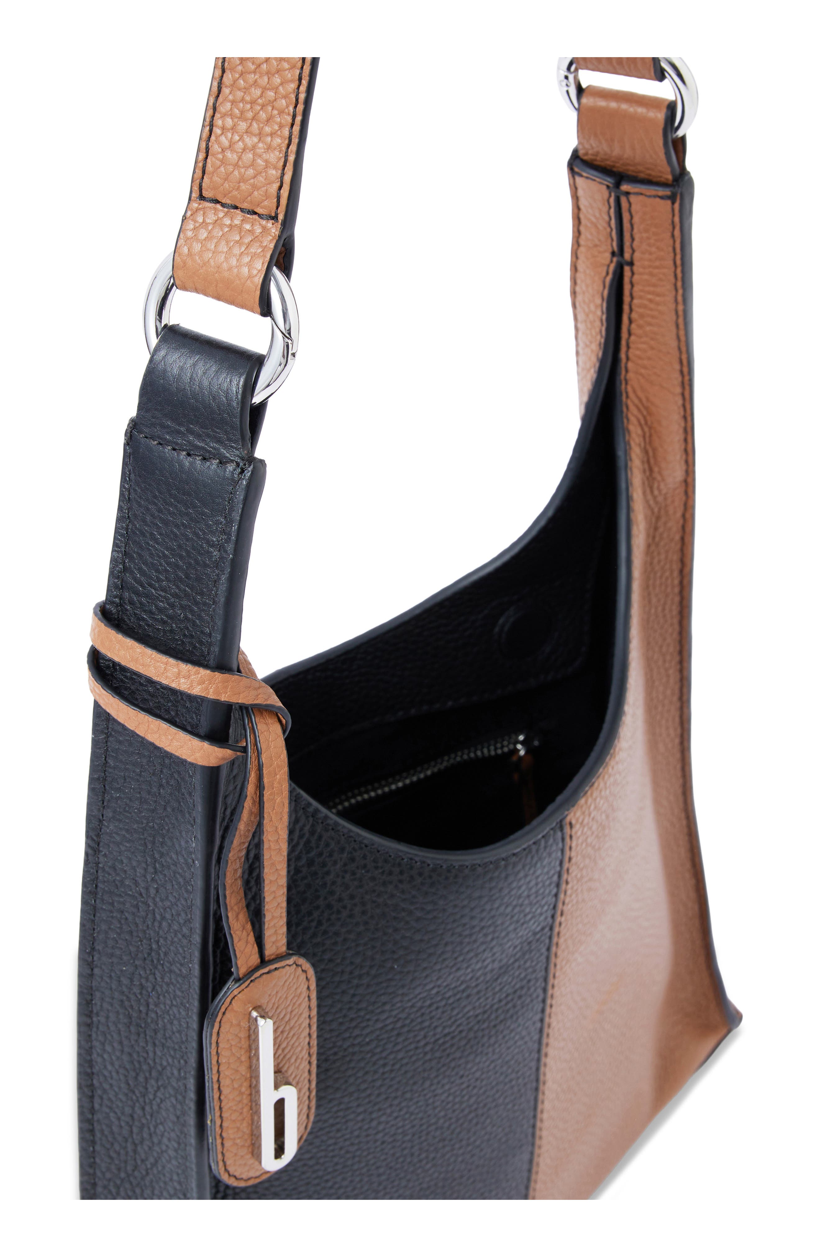 Winnie Soft Leather Shoulder Bag, Alternate, color, BLACK/ TAN
