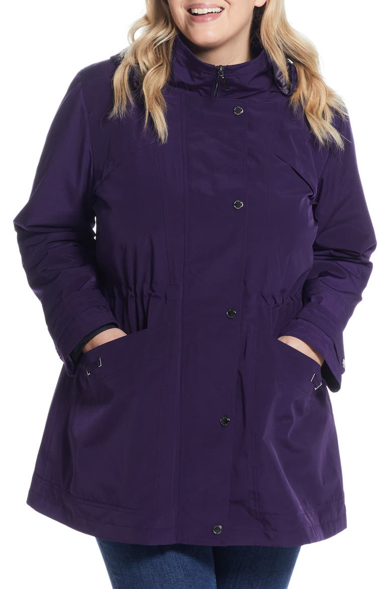 Water Resistant Rain Jacket, Main, color, PURPLE SHADOW