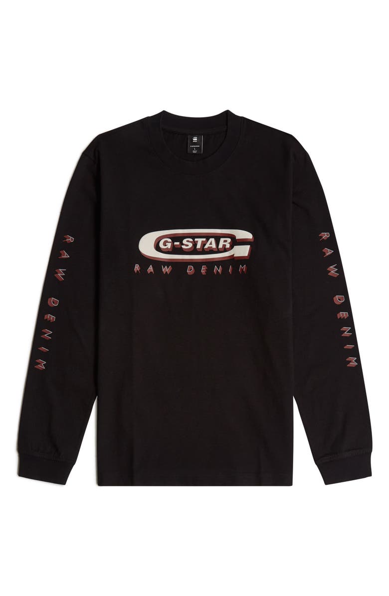 G-STAR Boxy Old Skool Logo Logo Sleeve Graphic T-Shirt, Alternate, color, 