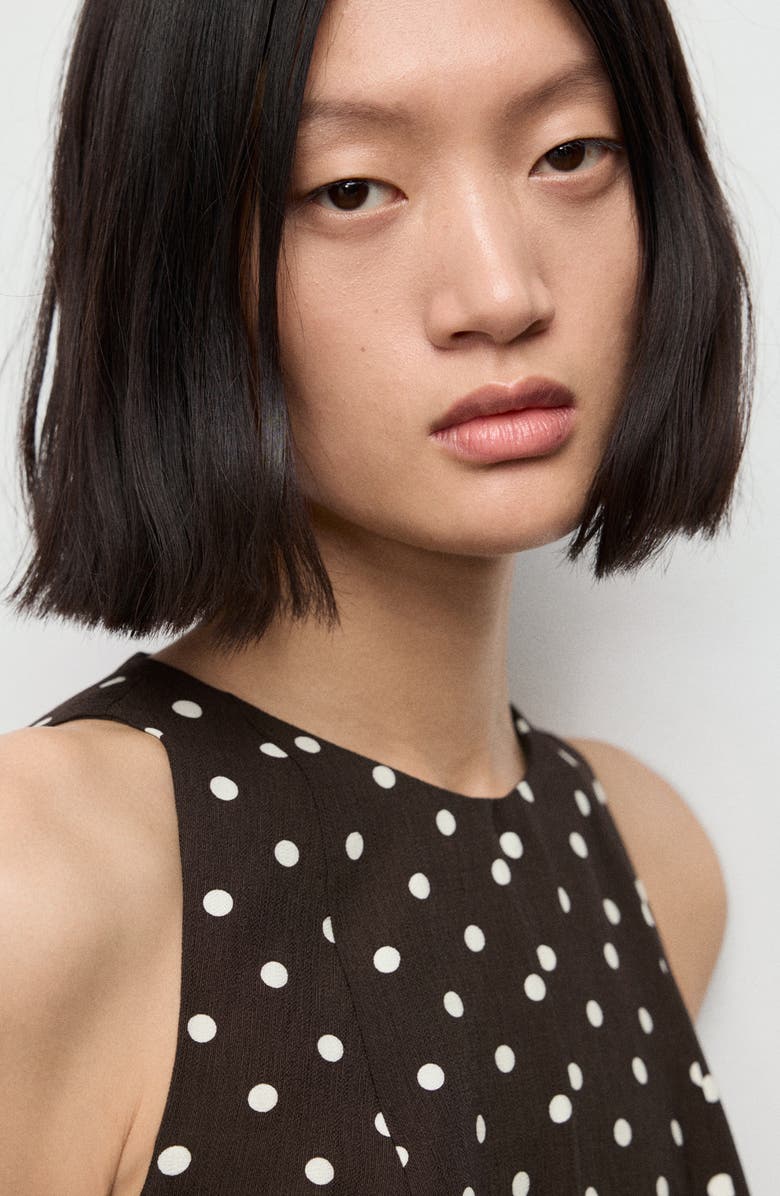 MANGO Polka Dot A-Line Midi Dress, Alternate, color, 