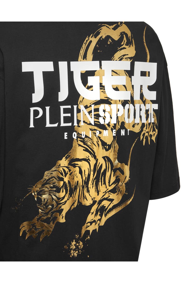T-Shirt Round Neck Ss Tiger Tokyo Men, Alternate, color, black/lightgold