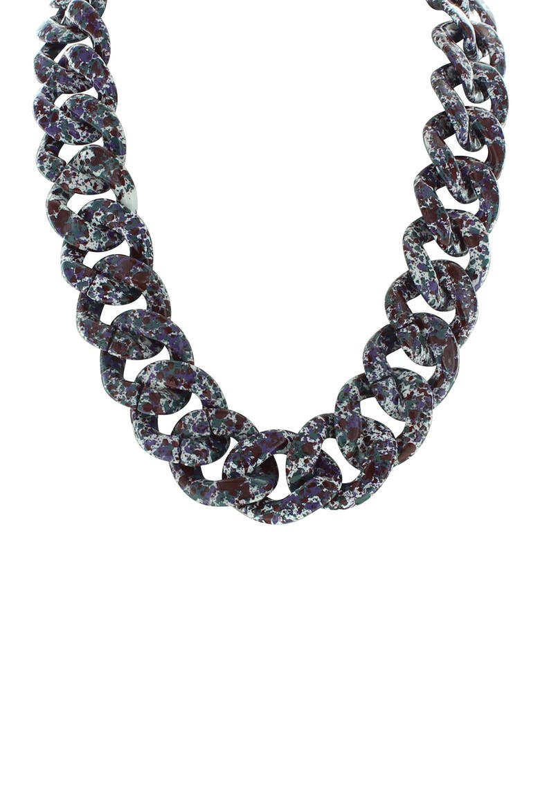 Amelia Speckled Link Necklace, Main, color, WINE MULTI