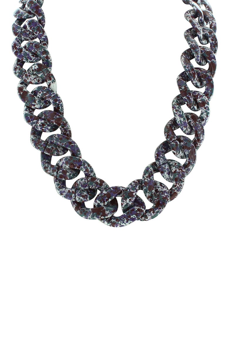 OLIVIA WELLES Amelia Speckled Link Necklace, Main, color, Wine Multi