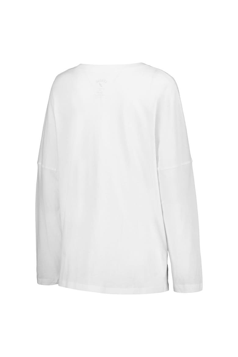 Women's League Collegiate Wear White Oregon Ducks Clothesline Oversized Long Sleeve T-Shirt, Alternate, color, White