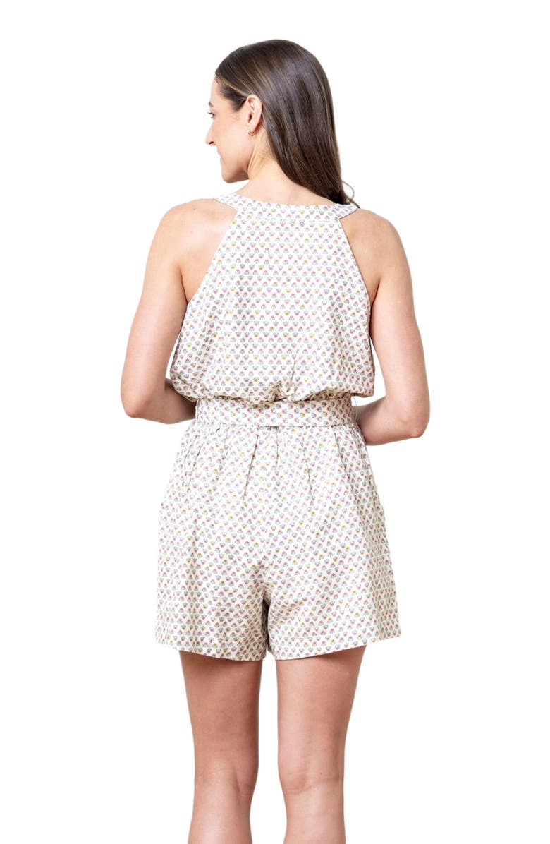 Hope 
Henry Women
s Sleeveless Linen Button Front Halter Romper, Alternate, color, Provence Mini Floral