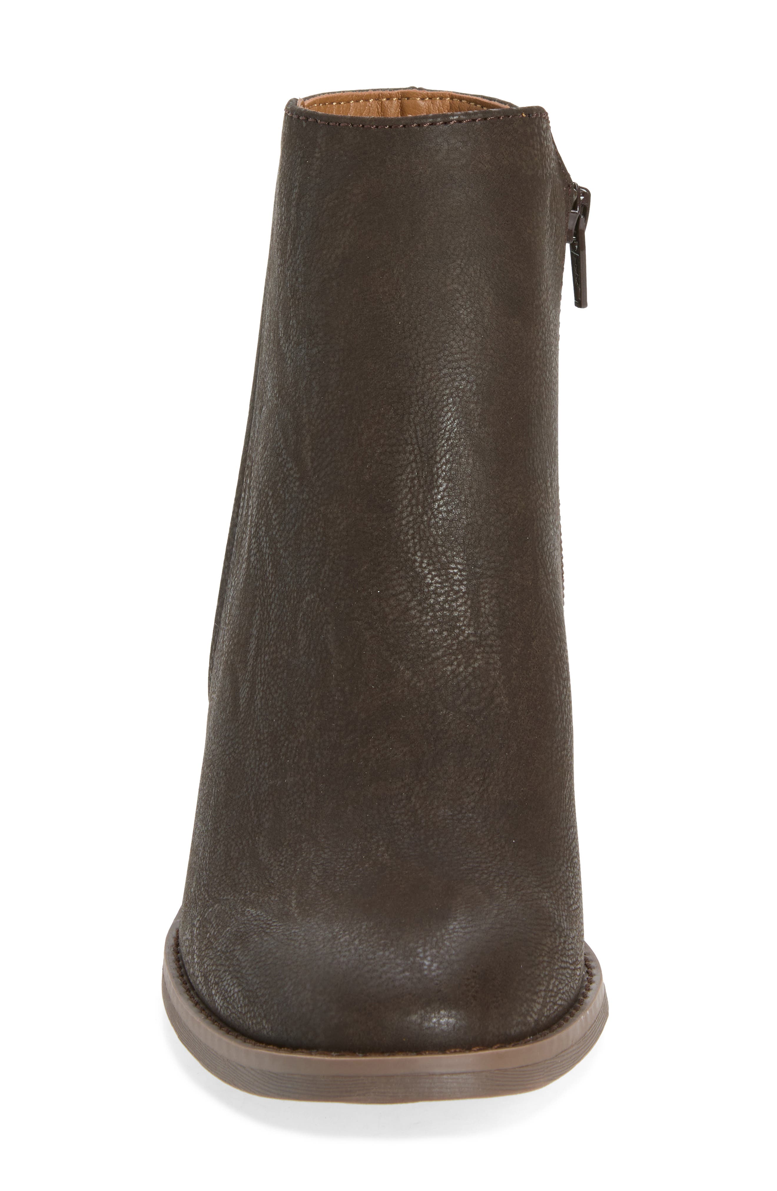 Hopkins Faux Leather Bootie, Alternate, color, DARK BROWN