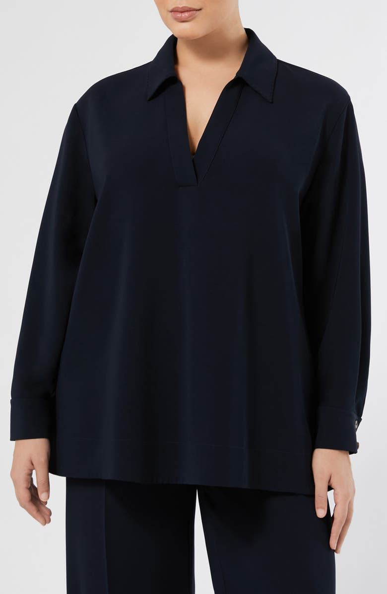 Marina Rinaldi Zama Cady Tunic Jacket, Main, color, Midnight Blue