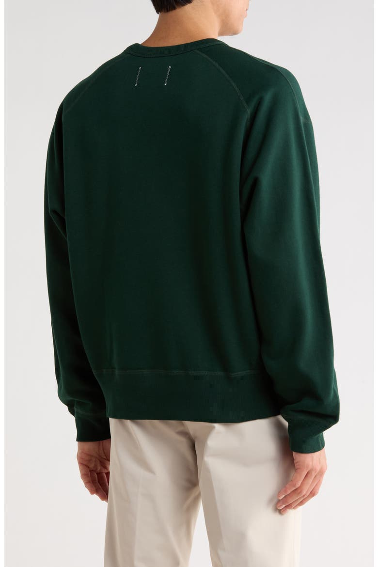 Midweight Terry Relaxed Crewneck Sweatshirt, Alternate, color, BRITISH RACING GREEN
