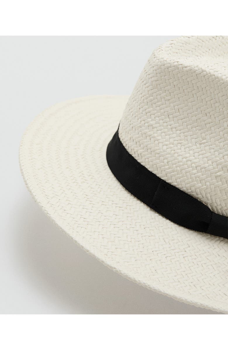 MANGO Natural Fiber Fedora, Alternate, color, White