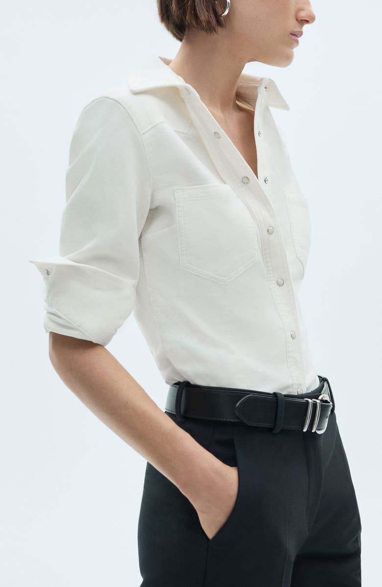 MANGO Stretch Corduroy Overshirt, Alternate, color,