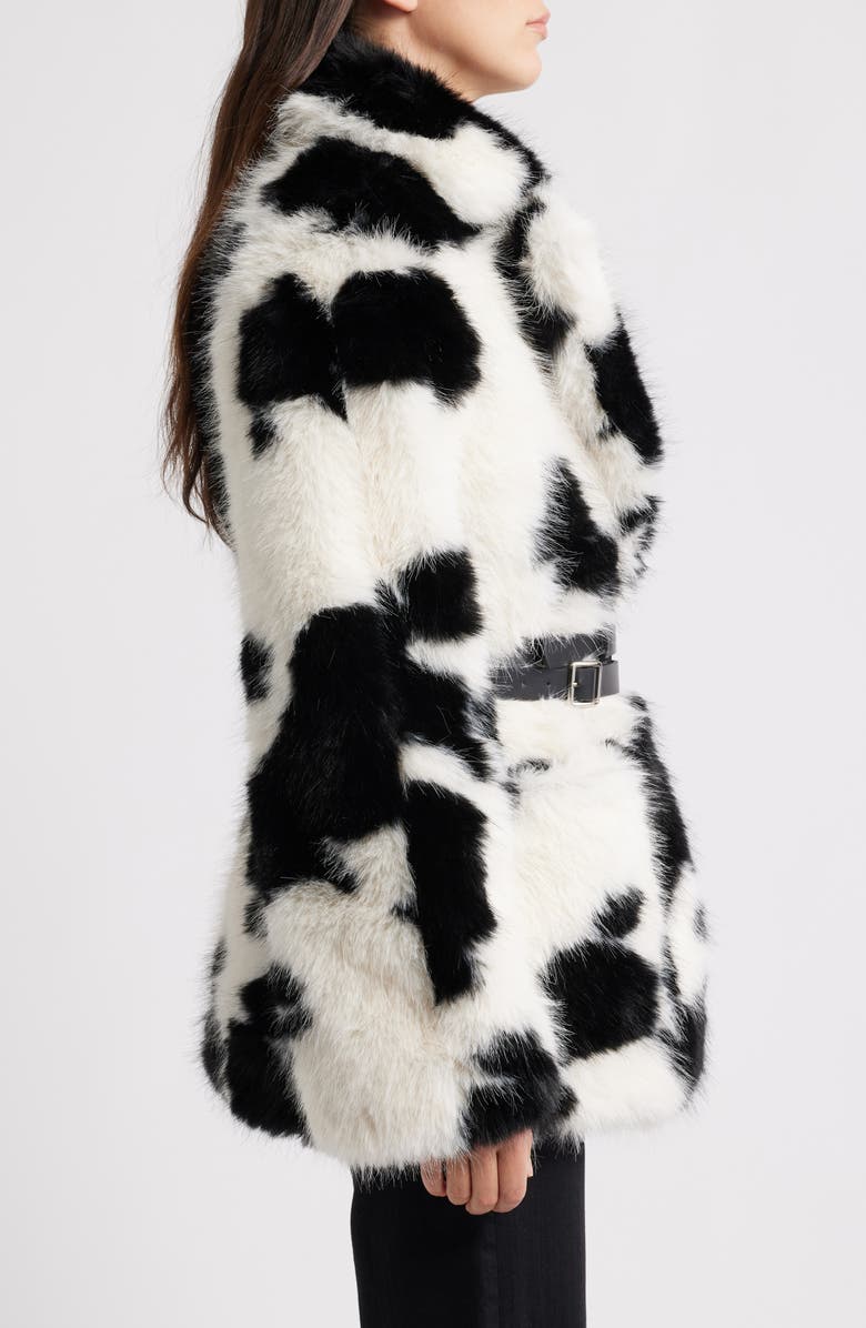 AFRM Livingstone Cow Print Faux Fur Jacket, Alternate, color, Cattle Print Fur