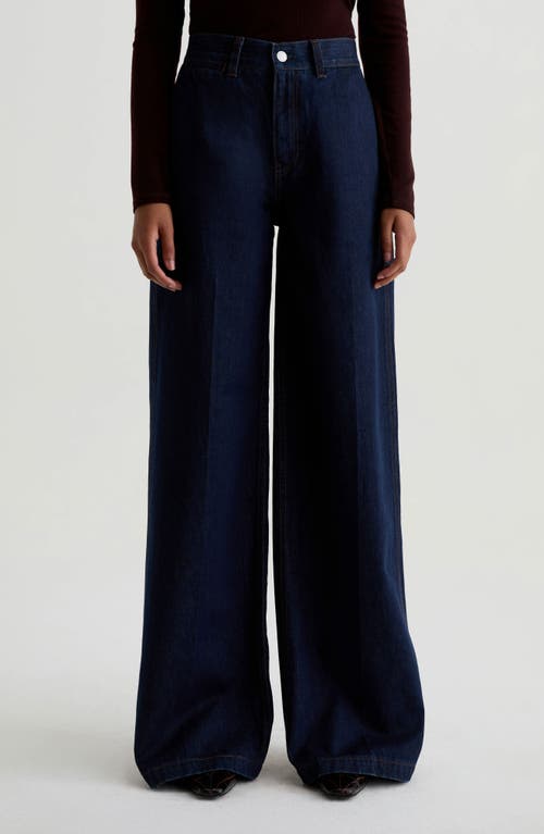 Ag Deven Ultra High Waist Wide Leg Trouser Jeans In Blue