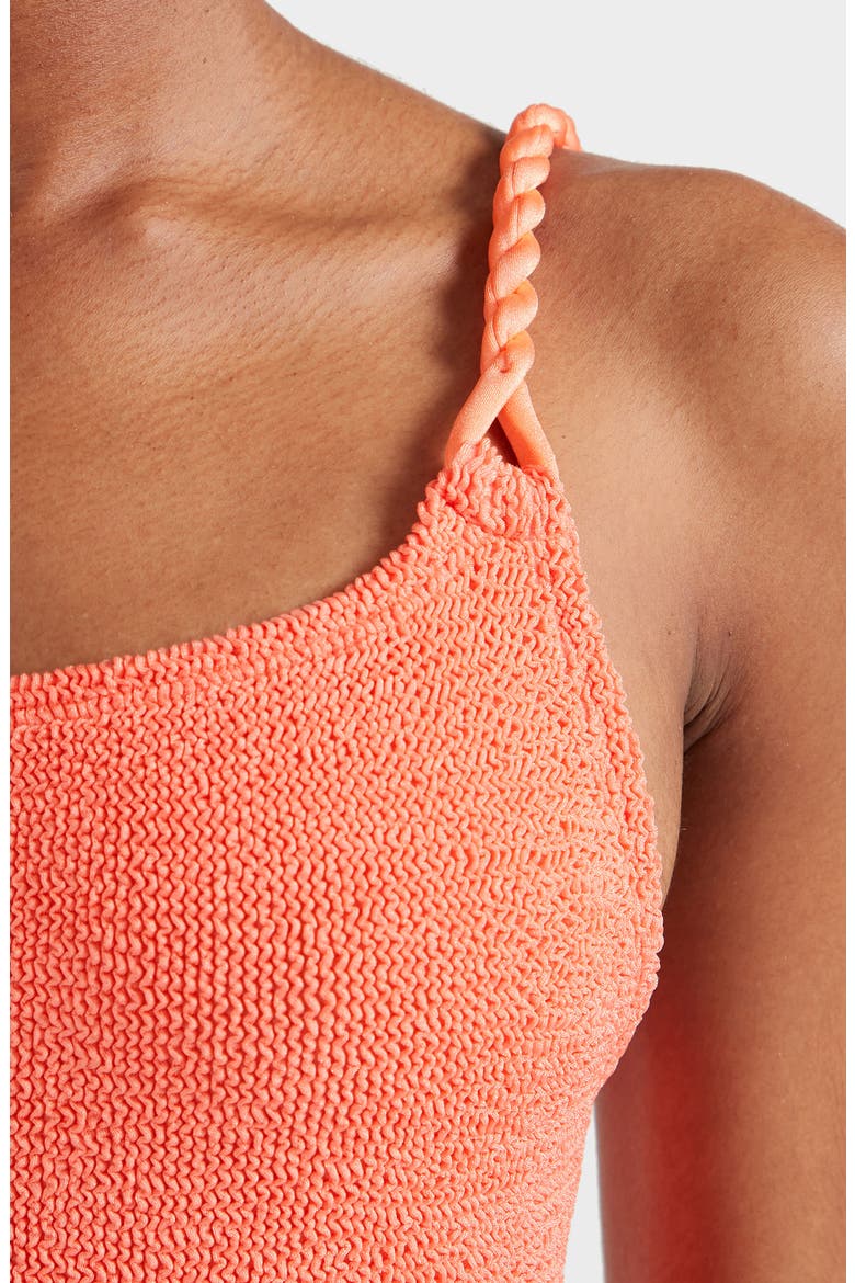 Camille Crinkle One-Piece Swimsuit, Alternate, color, METALLIC CORAL