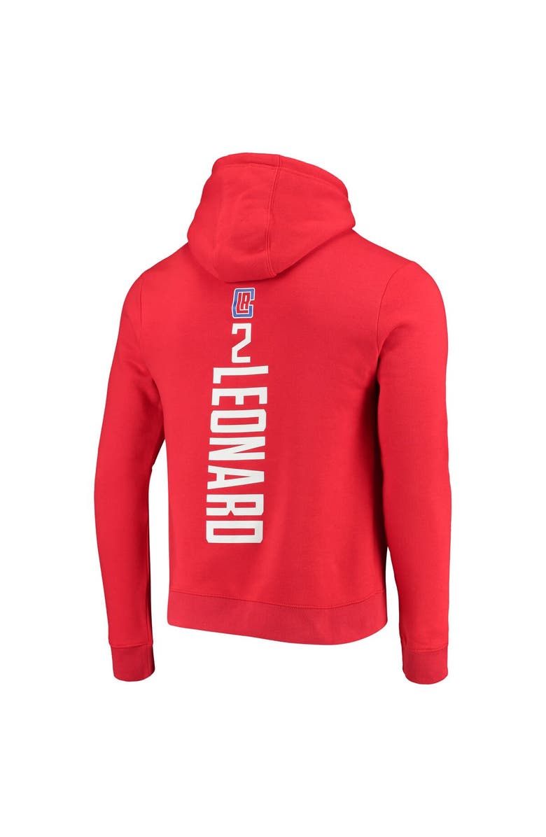 FANATICS Men's Fanatics Branded Kawhi Leonard Red LA Clippers Playmaker Name & Number Fitted Pullover Hoodie, Alternate, color, 