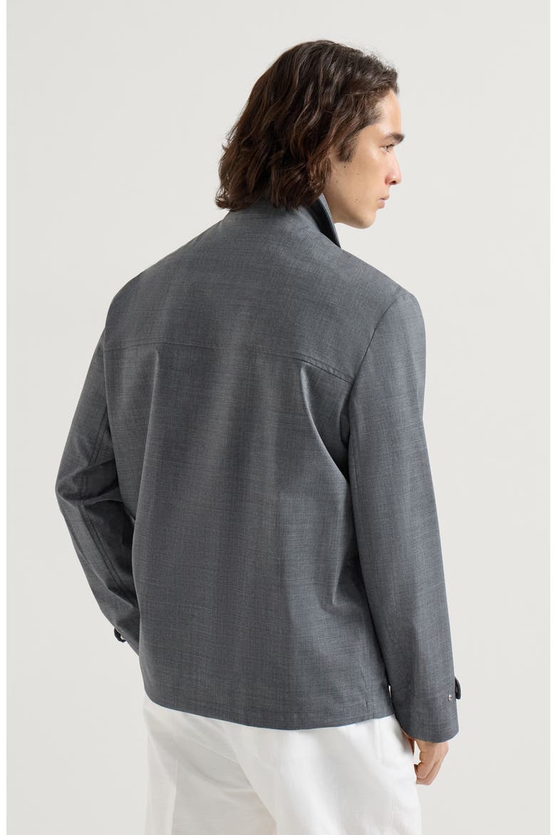 Bonded fresco field jacket, Alternate, color, Grey