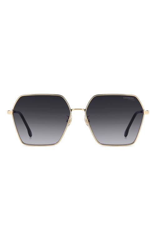 Carrera Eyewear 60mm Gradient Rectangular Sunglasses In Gold Black/dark Grey Sf