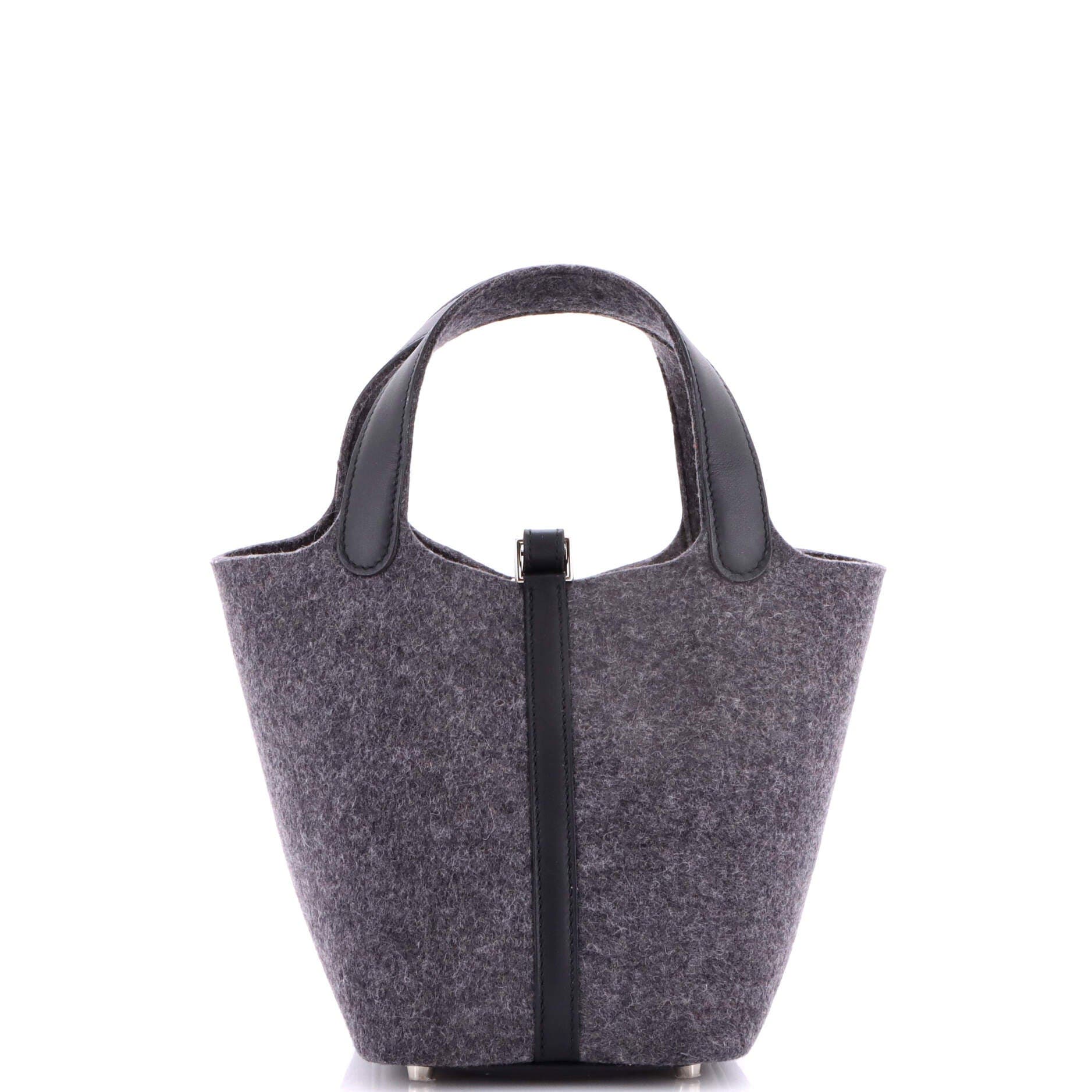 Picotin Lock Bag Felt with Leather PM, Alternate, color, Grey