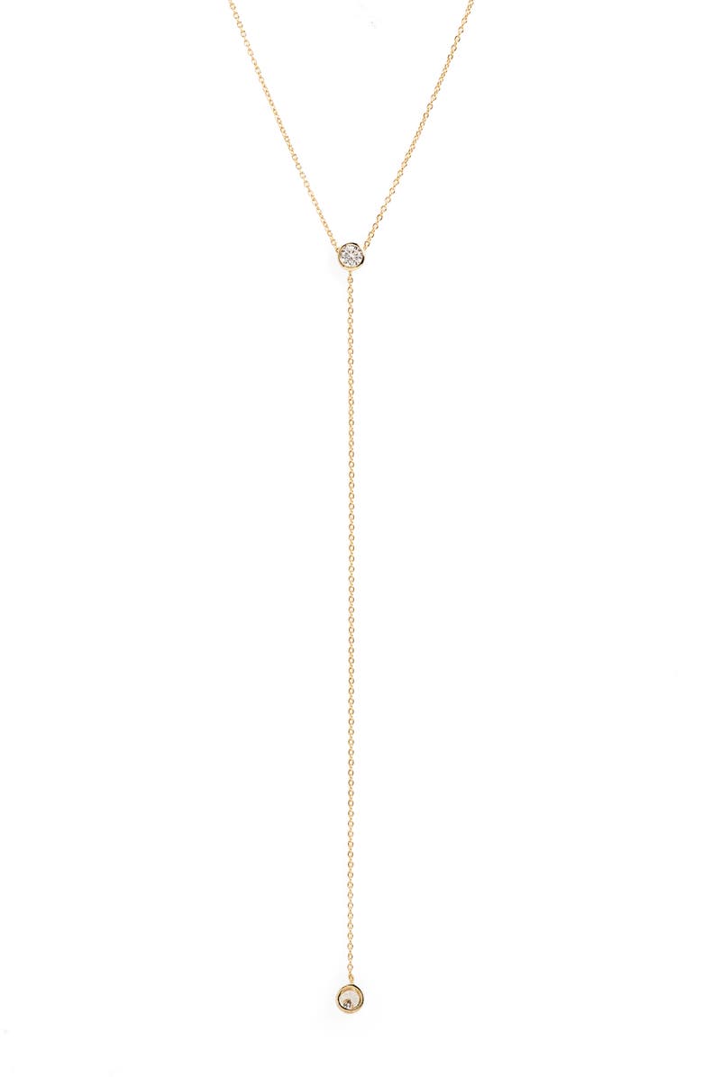 BY ADINA EDEN Adina's Jewels Cubic Zirconia Lariat Necklace, Main, color, 