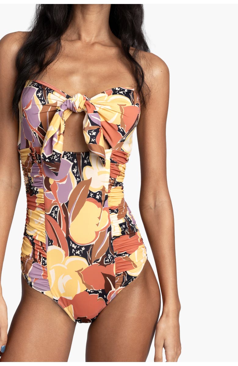 Anna Sui Desert Bloom Swimsuit, Alternate, color, Sunset Multi