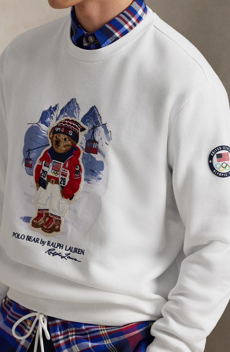 Polo Ralph Lauren Team USA Polo Bear Sweatshirt, Alternate, color, White
