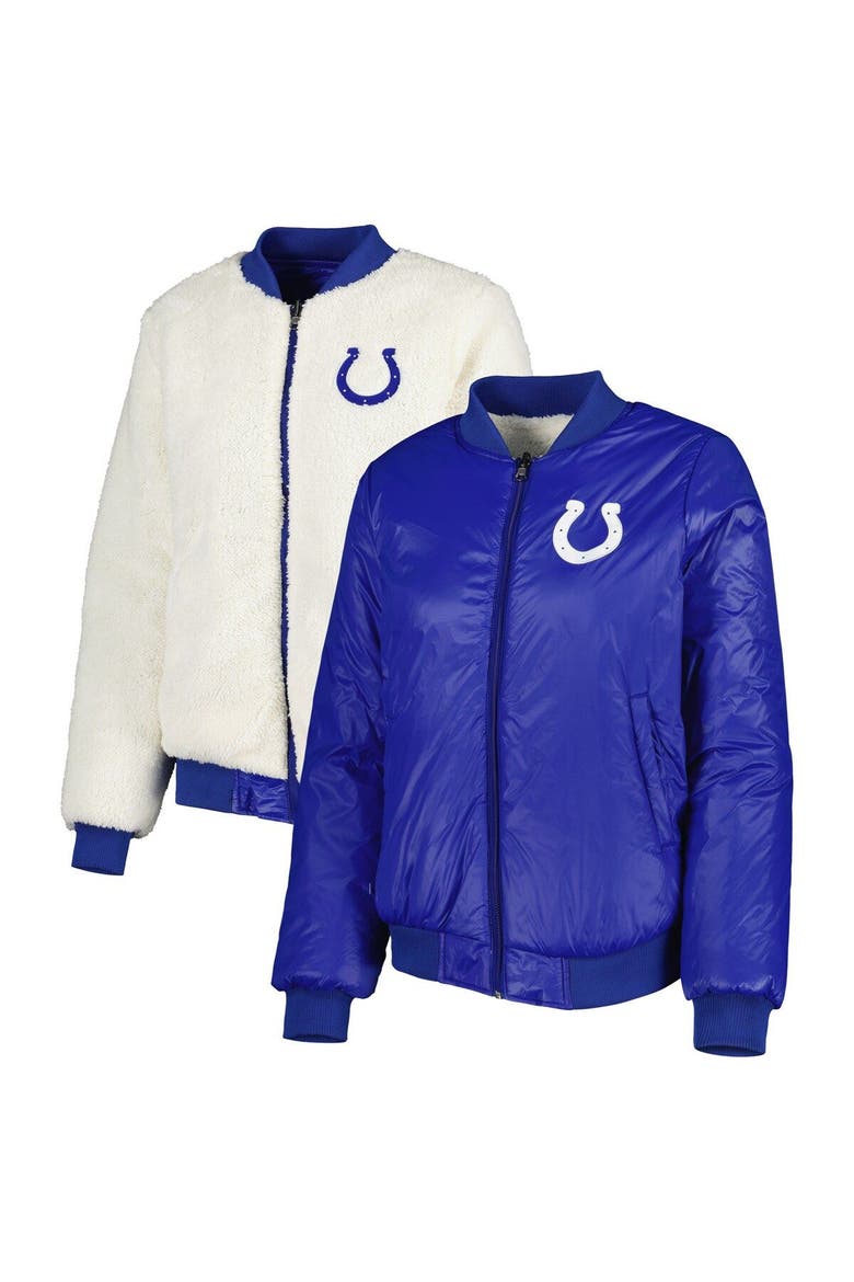 Women's G-III 4Her by Carl Banks Oatmeal/Royal Indianapolis Colts Switchback Reversible Full-Zip Jacket, Main, color, Oatmeal