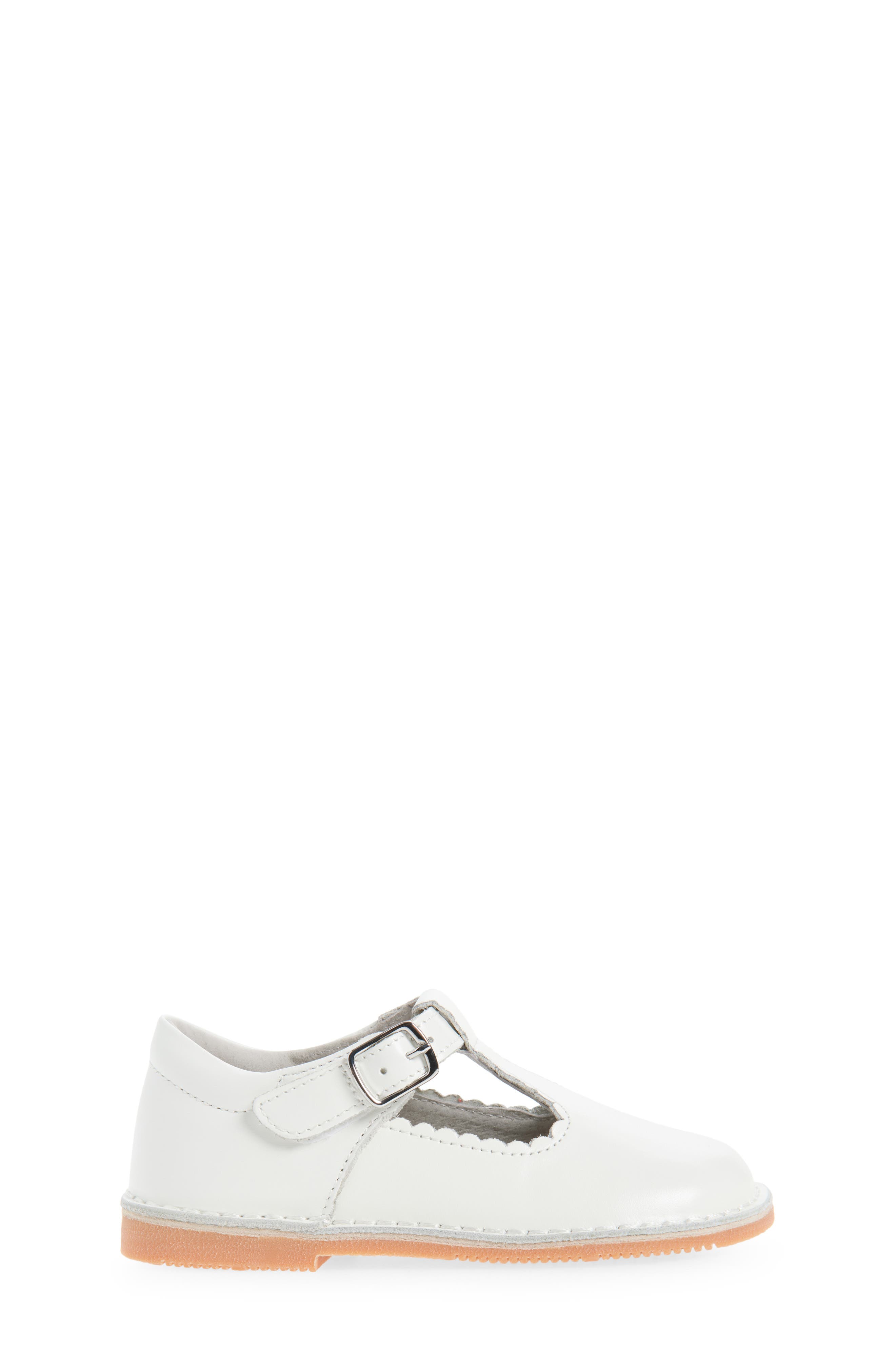 L'AMOUR Kids' Selina Scallop T-Strap Flat, Alternate, color, White