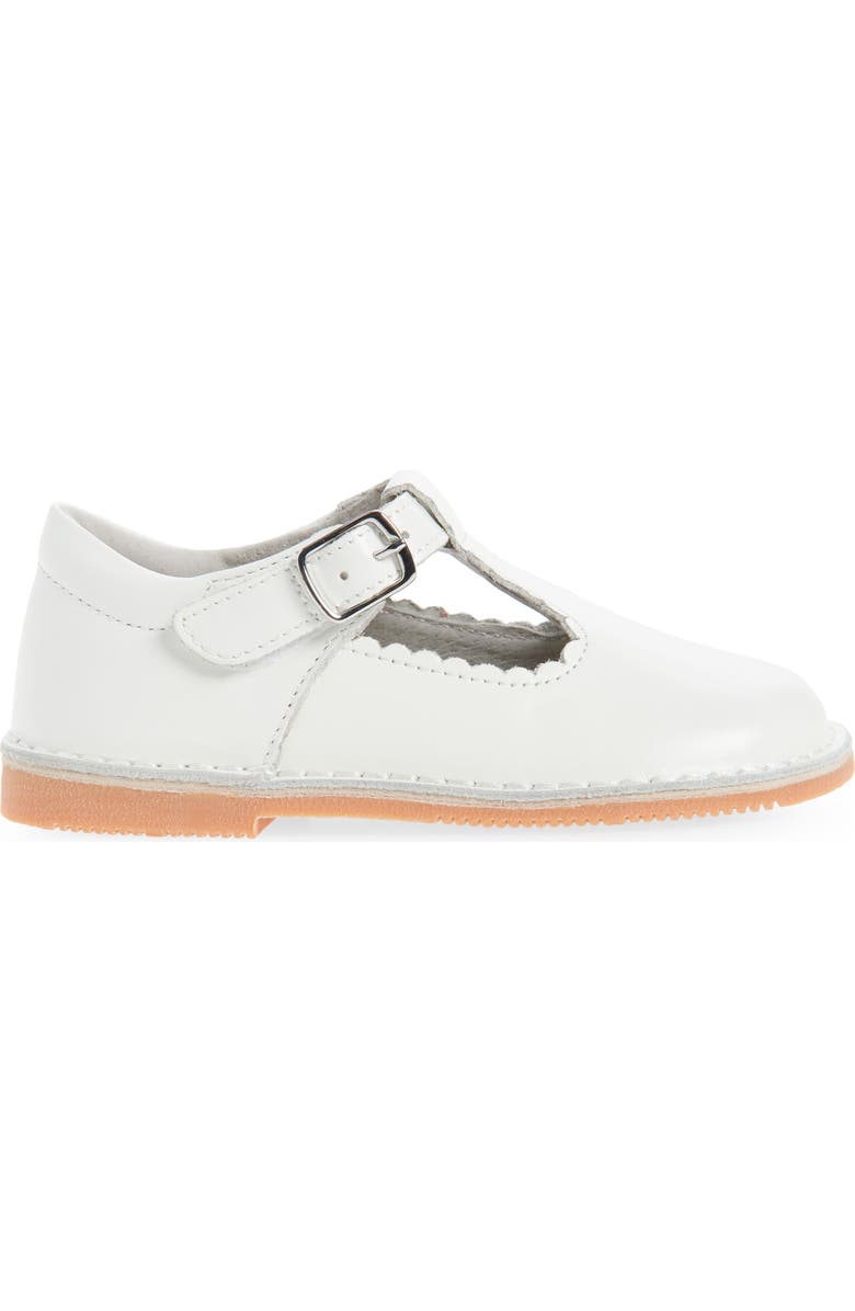L'AMOUR Kids' Selina Scallop T-Strap Flat, Alternate, color, White