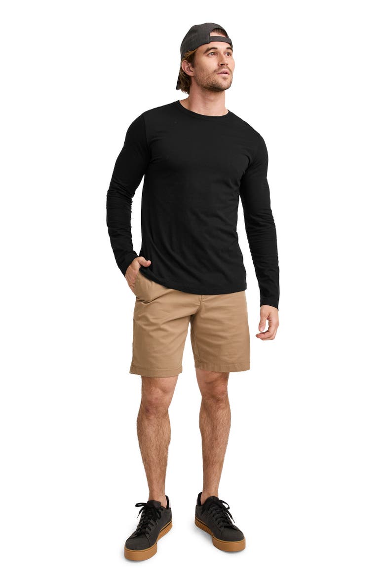 Mens Made2Fit Long Sleeve Crew Neck T-Shirt, Alternate, color, Black